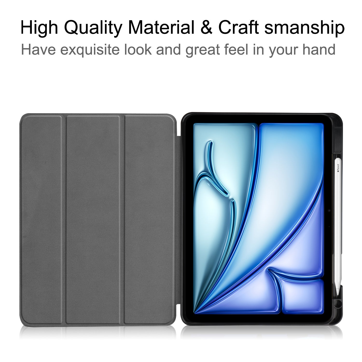 For iPad Air 11 (2024) Case Tri-fold Stand Protective Tablet Cover with Pen Slot For iPad Air 11 (2024) Case Tri-fold Stand Protective Tablet Cover with Pen Slot